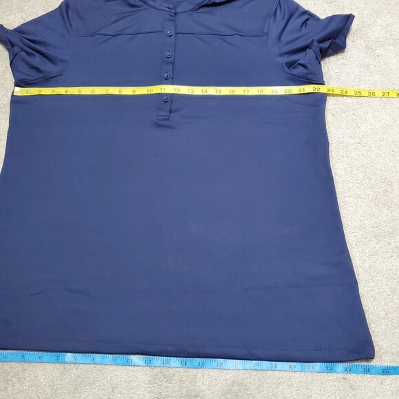 NWOT UNDER ARMOUR Performance Golf Polo Shirt Collarless SS Navy Blue Women's XL - Picture 10 of 11